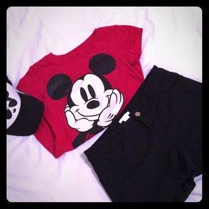 Red Mickey Mouse Disney t shirt